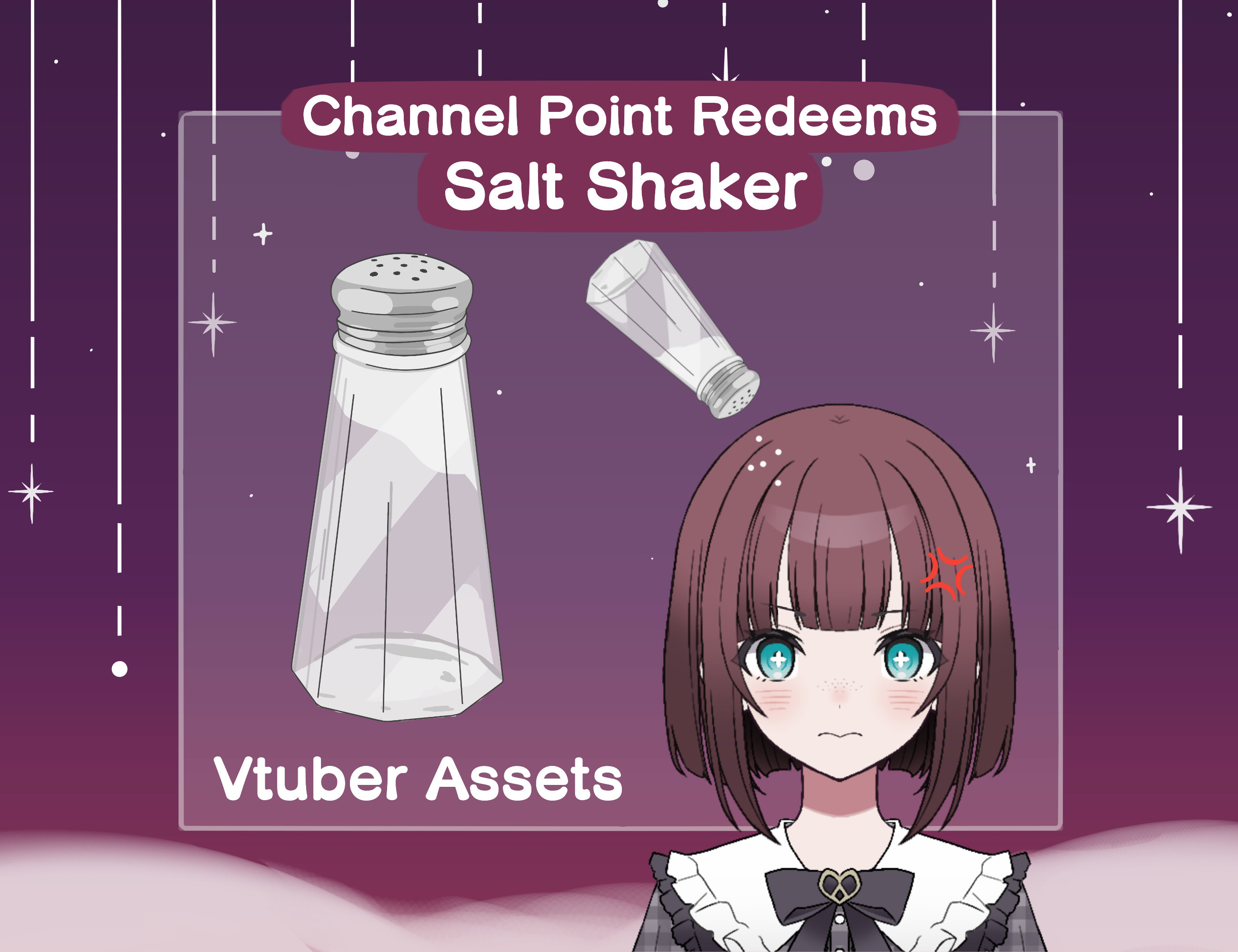 Channel Point Redeem Salty Shaker | Vtuber Salt Shaker | Twitch Point Redeems | Vtuber Asset