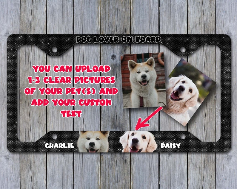 Dog License Plate Frames – 2 Pack, Stainless Steel, 12.2x6.2", Funny Car Decoration - View #11