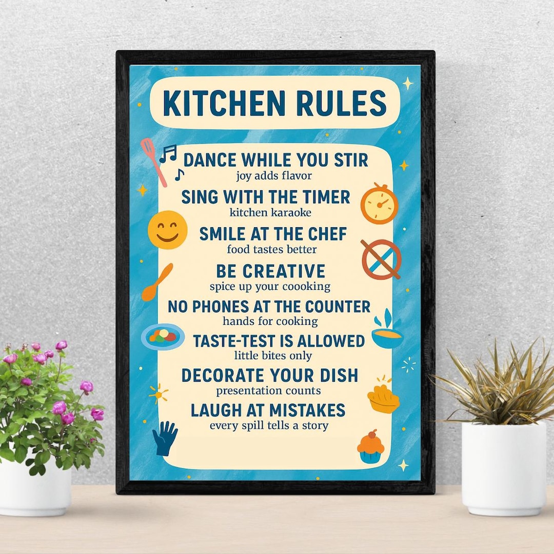 Kitchen Rules Art Print: Fun Cooking Quote Poster (digital Download) - Etsy