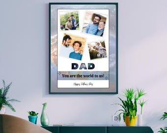 Personalized Dad Photo Collage | Custom Fathers Day Gift from Kids | Family Photos Keepsake Print | Digital Download