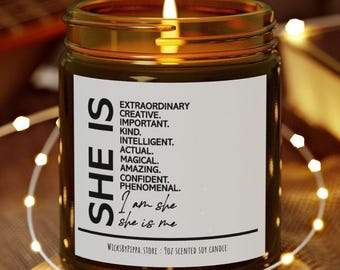 Graduation Gift Gift For Daughter Empowerment Candle She Is Affirmation Candle Inspirational Gift Confidence Gift For Women