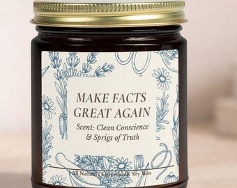 Funny Political Candle Make Facts Great Again Political Humor Gift Activist Gift Protest Candle Truth Matters Gift