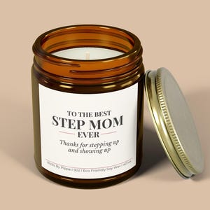 Stepmom Gift Candle: Bonus Mom Appreciation Gift Coconut Soy Wax Reusable Jar