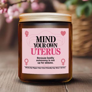 feminist candle gift for women pro choice decor activist protest candle political gift womens rights candle birthday graduation gift