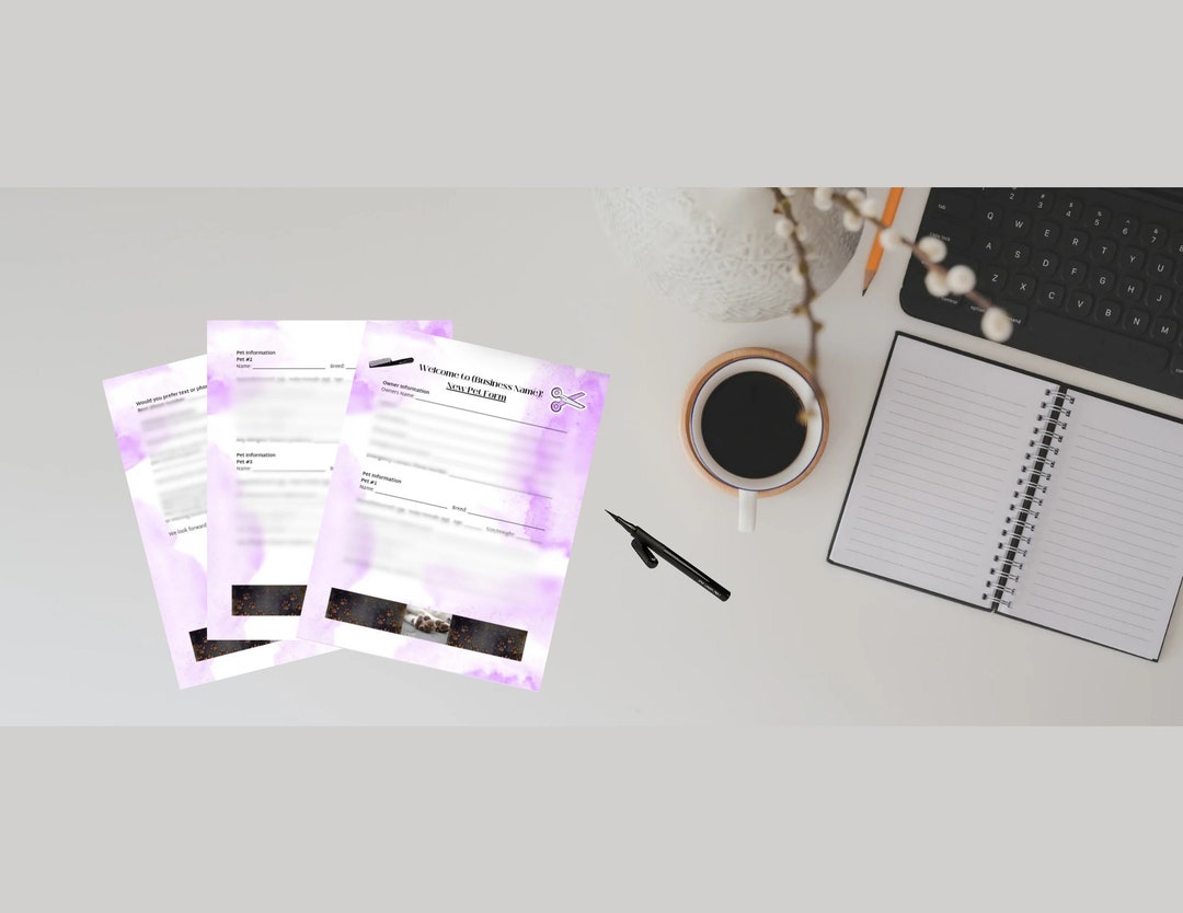 Dog Grooming Intake Form for New Pet, Pet Grooming Salon Essentials ...