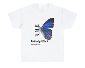 T-shirt graphique unisexe en coton épais Butterfly