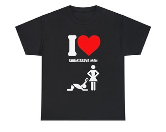 T-shirt en coton épais I LOVE SUBMISSIVE MEN