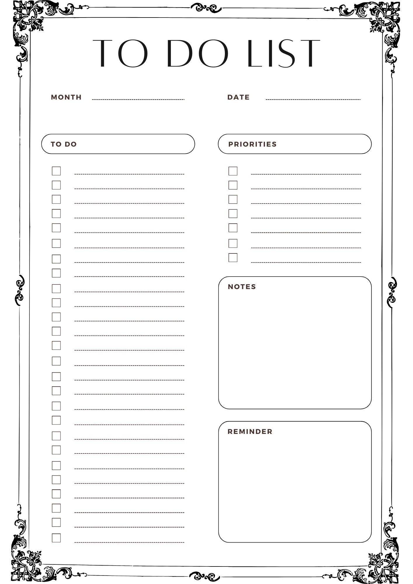 Pdf To Do List Etsy