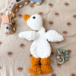 Goose Lovey – Handmade Crochet Baby Snuggler Security Blanket Gift