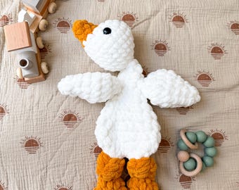 Goose Lovey – Handmade Crochet Baby Snuggler Security Blanket Gift
