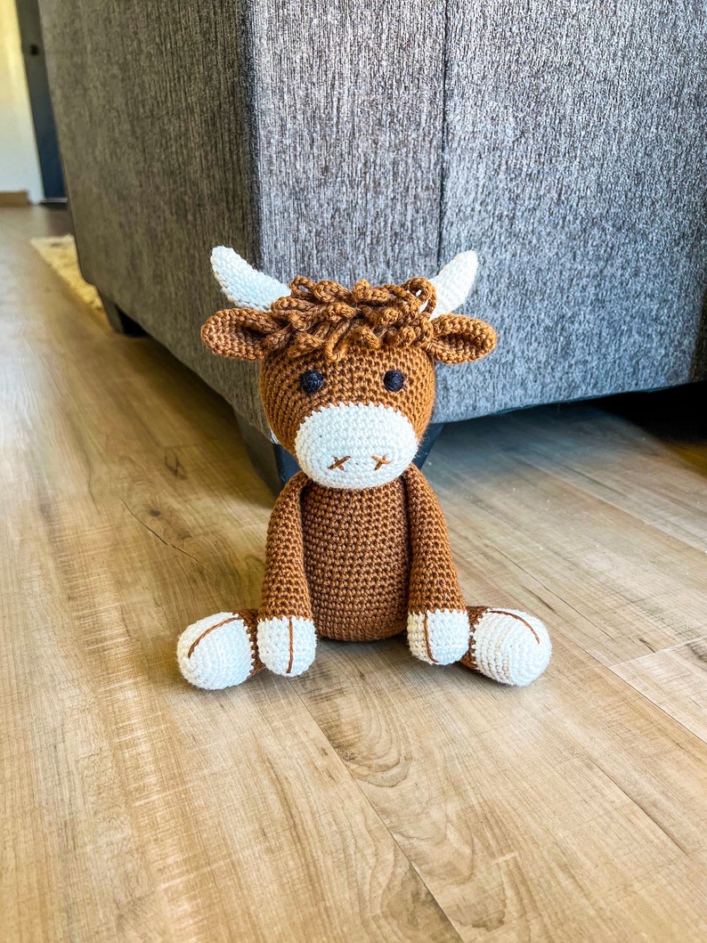 Highland cow stuffed animal crochet highland cow etsy