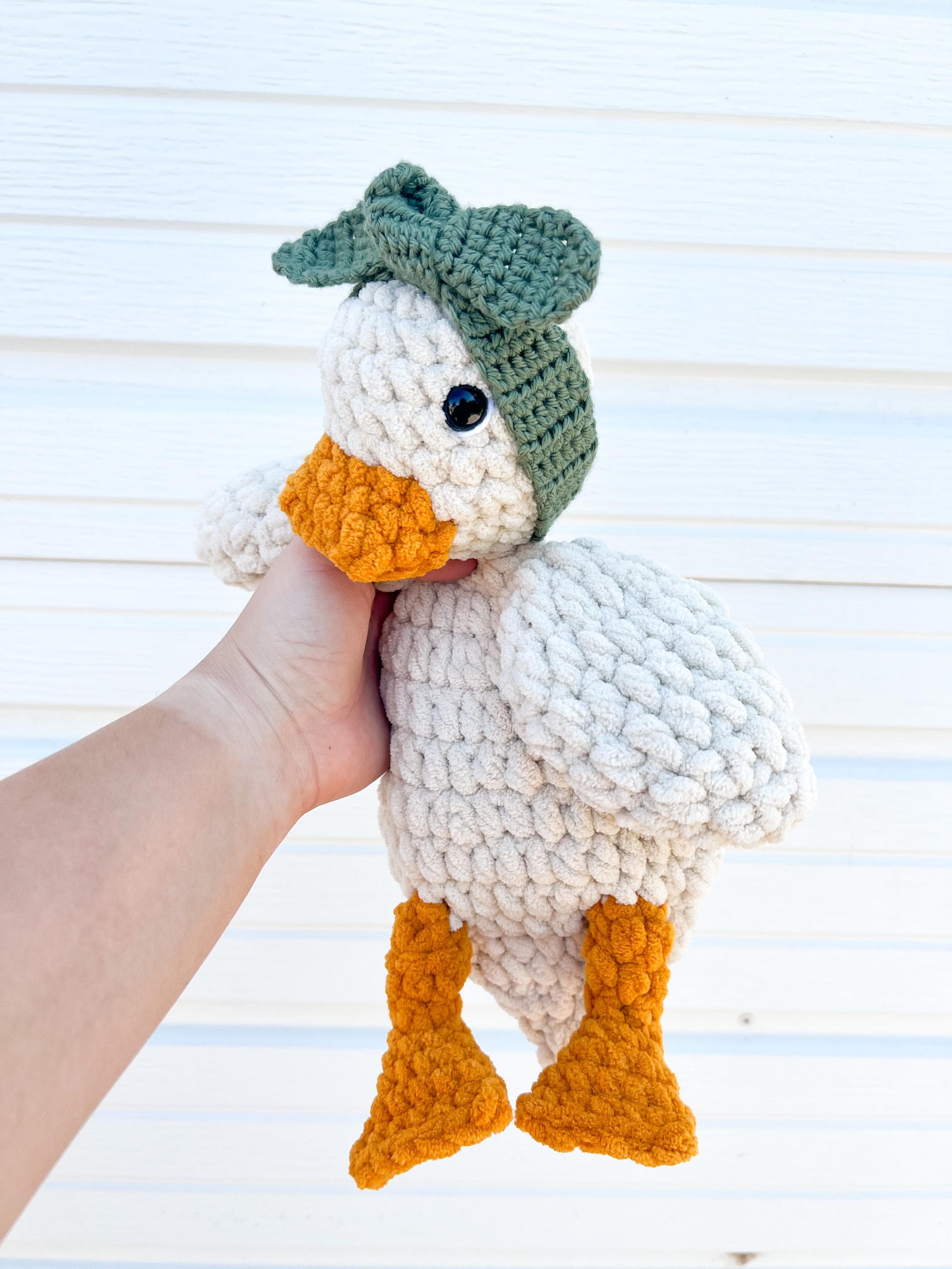 Duck Lovey – Handmade Crochet Baby Snuggler Security Blanket Gift