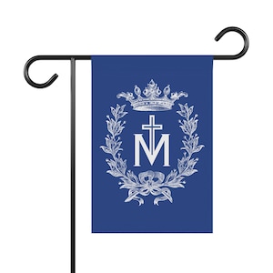 Médaille miraculeuse drapeau de jardin Design catholique bannière de maison maison catholique drapeau marial décor catholique traditionnel