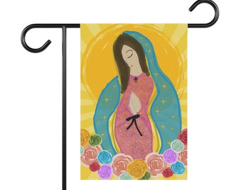 Our Lady of Guadalupe Garden & House Banner Marian Garden Flag Blessed Mother Catholic Home Decor Outdoor