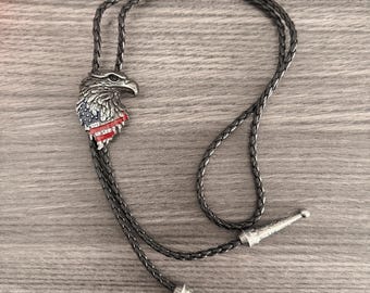 Western Eagle Bolo Tie for Men and Women Black Leather Cord Woven Western Father's Day Gift Accessory for Wedding Necklace Rodeo Cowboy