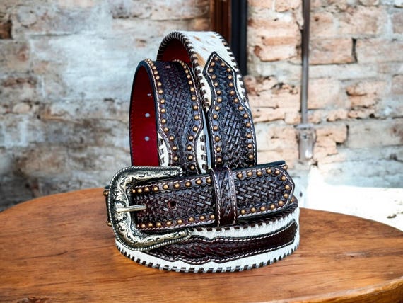 HUMAN MADE Western Leather Belt Hand-Tooled Leather Belt – Custom