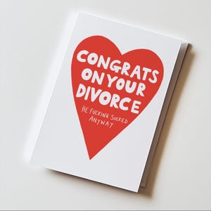 Tarjeta de felicitaciones por tu divorcio / Tarjeta de felicitaciones divertidas, por fin divorciado, ahora soltero, fiesta de divorcio, tarjeta de ruptura de relación