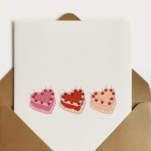 Vintage Birthday Cake Card | Birthday Card, Cherry, Vintage Retro Illustration Card, Greeting Card, Anniversary, Cake Card