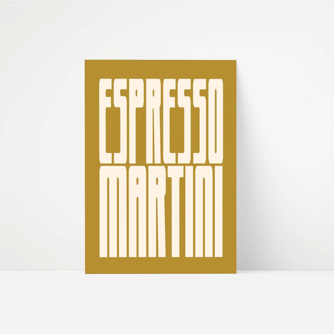 Espresso Martini Script Cocktail Print | Print, Wall Art Poster, Home ...