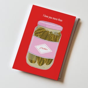Ich liebe dich mehr als Gurken | Valentinstag, Grußkarte, Jahrestagskarte, Ästhetik, Partner, Liebe 13 x 18 cm