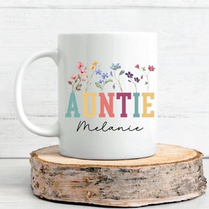 Personalized Auntie Coffee Cup, Custom Aunt Name Mug, Aunt Birthday Gift, Pregnancy Announcement Mug, New Aunt Gift, Auntie Present Idea