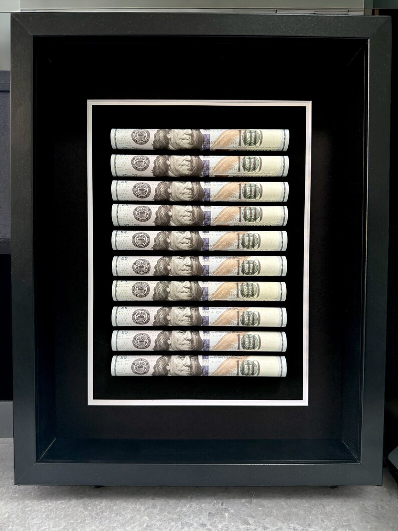 Unique Framed Money Wall Art Attract Wealth Decor Financial Success