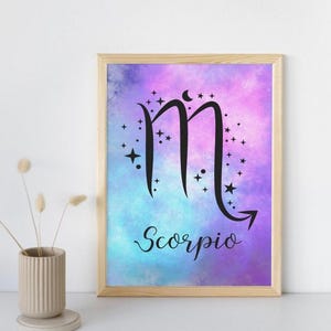 Scorpio Zodiac Sign Digital Download Print