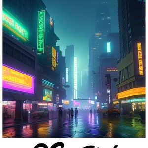 Futuristic Nights: Times Square Under Neon Stars - DIGITAL FILE