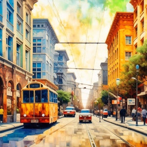 San Francisco California - Epicenter of Urban Life: Downtown San Francisco Print - *DIGITAL COPY