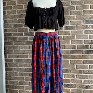 1980’s plaid maxi skirt | vintage plaid skirt | vintage skirt | vibrant plaid skirt | vintage maxi skirt