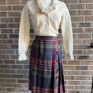 1980’s pleated plaid skirt | vintage plaid skirt | vintage skirt | wool skirt | vintage wool skirt