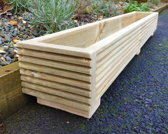 Deck Planter Box 120cm Handmade Wooden Planter Boxes Pressure Treated Wooden Planters A Wooden Garden Planters With A Natural Finish