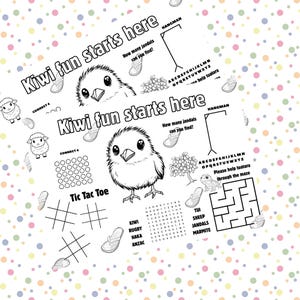 New Zealand Kids Activity Placemat | Kiwi Printable Game Mat | NZ Coloring Sheet | Travel Busy Sheet | Instant Download