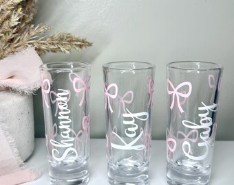 Personalized Shot Glass | Valentines Day Shot Glasses | Galentines Party | Gifts for Her | Co Worker Gifts | Coquette Gifts | Party Favors
