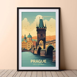 Prague Travel Poster Prague travel print Prague Poster Wall Art Czech Republic Poster Prague art print Prague gifts souvenir Travel Decor