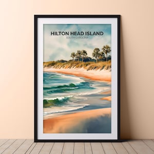 Hilton Head Island Travel Poster, South Carolina Print, Hilton Head Island Wall Art, Hilton head artwork, South Carolina Travel Gifts