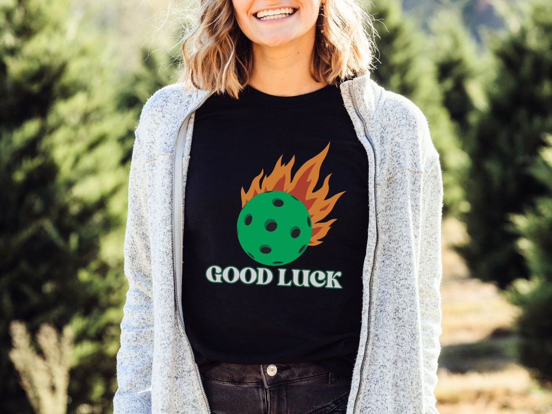 Good Luck Pickleball St. Patricks Day Shirt, Funny Flaming Pickleball T