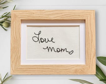 Custom Embroidered Handwriting Canvas | Personalized Note Keepsake