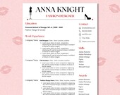 Modern Resume Template | Fashion Career Resume | ATS Friendly Resume Template | Fashion School Resume | Art School Resume Template