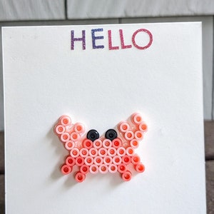 Karte Krabbe | Innen leer | Einzigartiges Design mit Fuse Beads