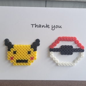Carta Pokemon / Biglietto di ringraziamento / Interno vuoto / Design unico con perline fusibili