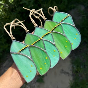Monarch Butterfly Chrysalis Stained Glass - Handmade Glass Art - Mini Window Suncatcher - Butterfly Nature Art