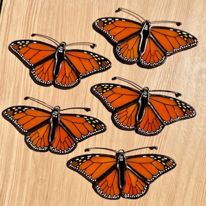 Monarch Butterfly Stained Glass - Handmade Glass Art - Mini Window Suncatcher - Butterfly Nature Art