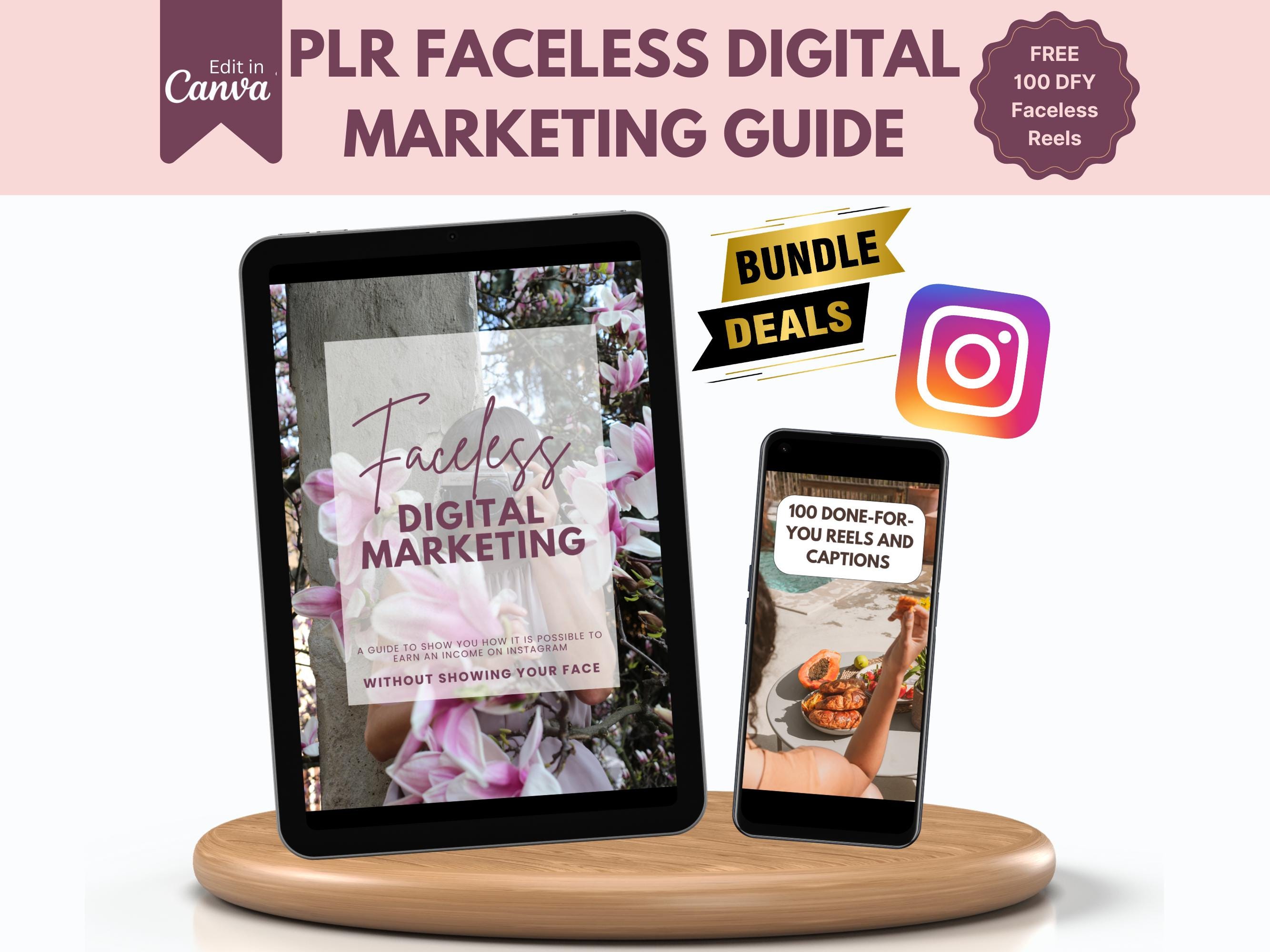 PLR Faceless Instagram Marketing Guide | Ebook Passive Income Digital ...