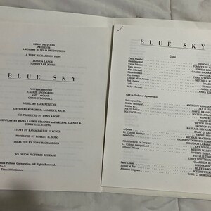 Blue Sky Press Kit – 1994 – Tommy Lee Jones Jessica Lange Chris O ...