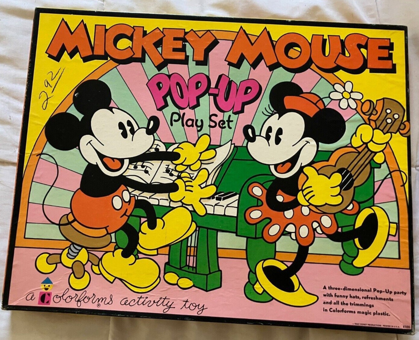 Vintage 1974 Mickey Mouse Pop-up Colorforms Play Set Set 4100 Complete ...