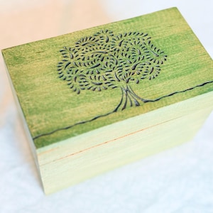 Hand Carved Wooden Box| Tea Box | Tree of Life | Jewelry, Trinkets, Nuts | Great Gift
