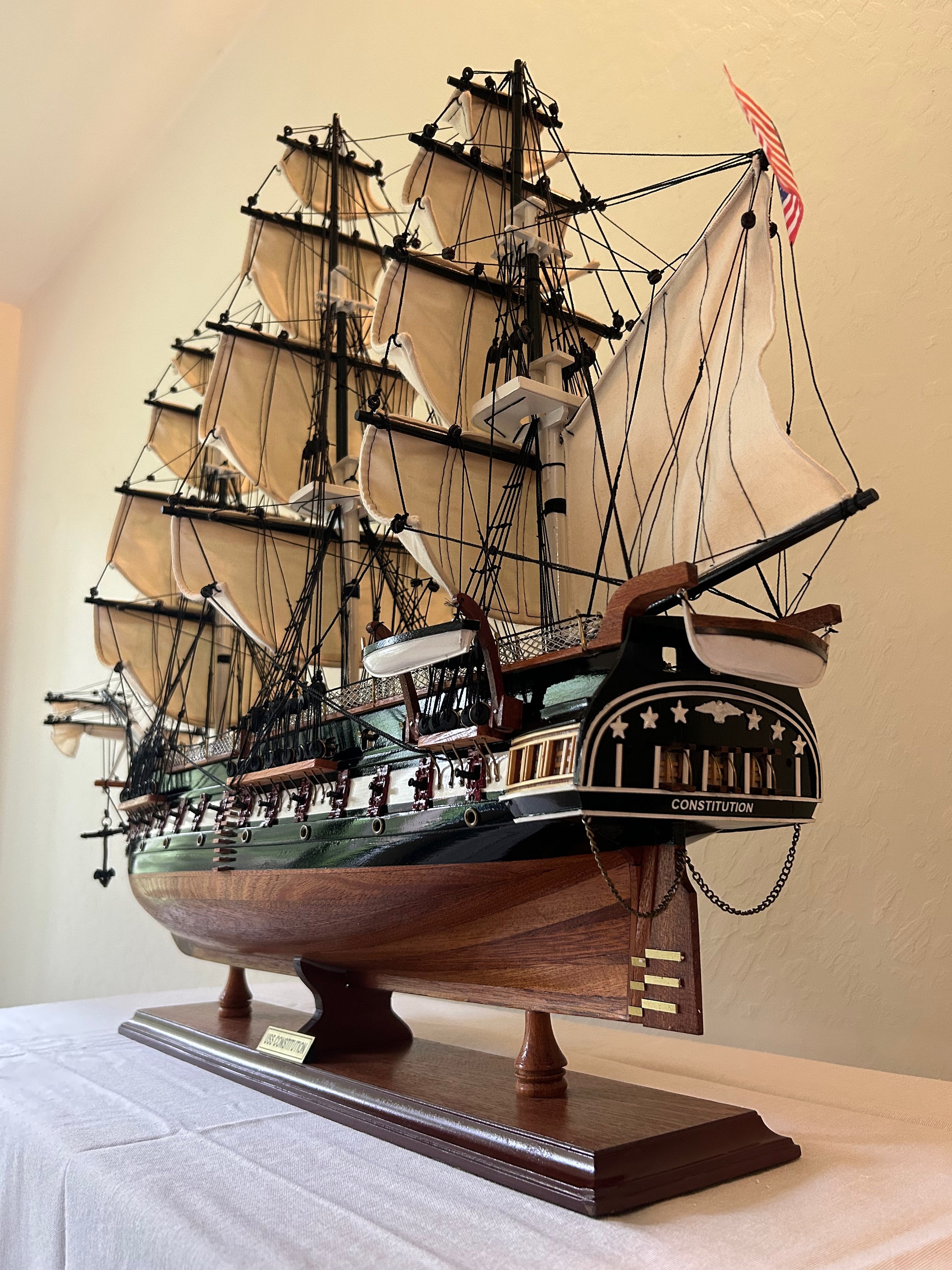 USS Constitution Wooden Model Historic Sailing Ship 38.5\, image size:2250x3000