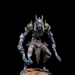Jackal Warrior Mini - Jackal Sunfang Sentry(The Eternal Blight) | 32mm Primed or Painted Resin Miniature for D&D, Pathfinder, Fantasy TTRPG