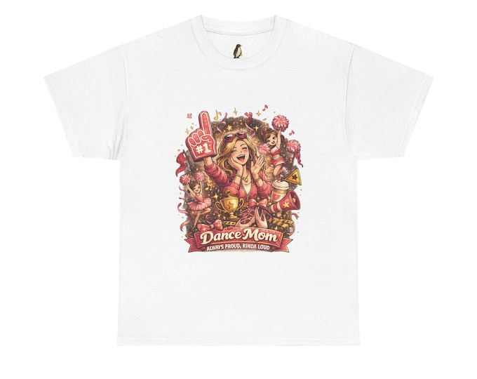 Supportive Dance Mom Cotton Tee - Proud Parent Gift for Recitals and Competitions